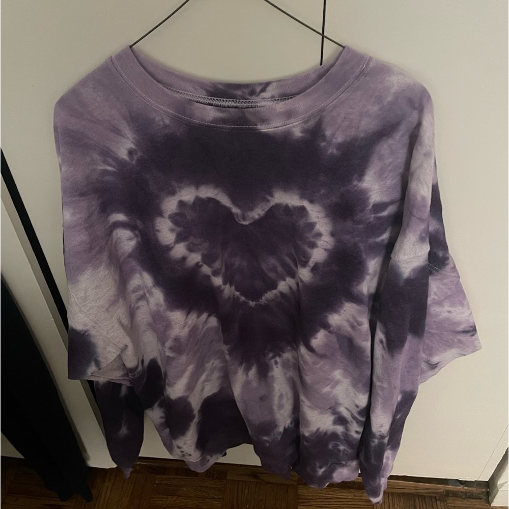 Purple tie dye crewneck